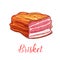 Brisket meat vector sketch isolated icon