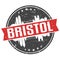 Bristol England Round Travel Stamp Icon Skyline City Design Seal Badge Illustration.