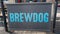 Bristol, UK - February 12 2020: BrewDog craft beer pub front and signs on Baldwin Street