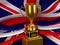 Britain flag with gold cup