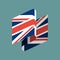 Britain flag ribbon isolated. British tape banner. National symbol of countrys public