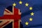 Britian to leave EU concept english and european union flags as a sign of Brexit