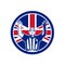 British American Football Referee Union Jack Flag Icon