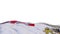 British Antarctic Territory fabric flag waving on the wind loop. British Antarctic Territory embroidery stiched cloth banner