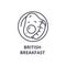 British breakfast line icon, outline sign, linear symbol, vector, flat illustration