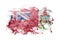 British, Britain, Bermuda flag background painted on white paper with watercolor