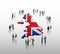 British business people vector with flag