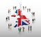 British business people vector with flag