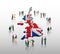 British business people vector with flag