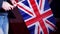 British citizen waving Union Jack flag