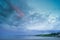 British coast, view on the sea and stormy clouds