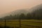 British columbia wildfire smoke on field