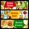 British cuisine reastaurant meals vector banners
