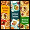 British cuisine restaurant food vector banners