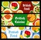 British cuisine restaurant meals vector banners