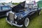 British famous old vintage car Bentley S2 1959 of black color on exhibition of retro cars in Kyiv