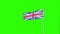 British Flag Blowing Greenscreen