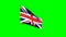 British flag - The Union Jack -Union Flag- UK - green screen
