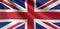 British flag of United Kingdom waving
