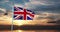 British Flag Waving Shows Union Jack United Kingdom National Banner - 30fps 4k Video