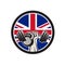 British Hand Lift Barbell Kettlebell Union Jack Flag Icon