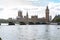 The British Houses of Parliament as seen from across the Thames