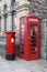 British mailbox and phone booth