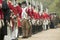 The British march to Surrender Field at the 225th Anniversary of the Victory at Yorktown, a reenactment of the siege of Yorktown,