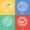 British National Symbols Vector Icons Set