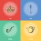 British National Symbols Vector Icons Set