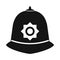 British police helmet icon, simple style