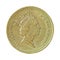 British pound coin on white
