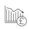 British pound falling linear icon