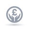 British Pound hands icon - Money success symbol.