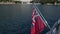 The British Red Ensign. On a yacht in the Adriatic Sea, near Bud