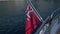 The British Red Ensign. On a yacht in the Adriatic Sea, near Bud