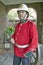 British Redcoat Reenactor at site of Isandlwana Battlefield, where on January 22, 1879, Anglo Zulu war was fought in