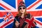 British redhead woman with UK flag