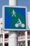 British road sign Segregated route for pedal cycles and pedestrians