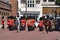 British Royal Guards marching St . Jamess Palace