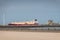 British Saphire LNG tanker docked at terminal in Zeebrugge port, Flanders, Belgium