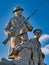 A British Soldier, a Colonial Soldier and a British Sailor on the Grade 2 listed New Brighton War Memorial