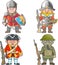 British soldiers, a set of vector funny images