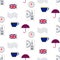 British symbols vector seamless pattern.