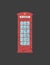 British telephone box London vintage style , word in grunge ,