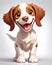 Brittany Spaniel puppy dog cartoon character