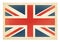 Brittish postage stamp with The Great Britain flag isolated