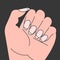 Brittle nails, female hand