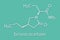 Brivaracetam anticonvulsant drug molecule. Used in treatment of seizures. Skeletal formula.