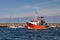 BRIXHAM, DEVON/UK - JULY 28 : Red trawler anchored in Brixham ha